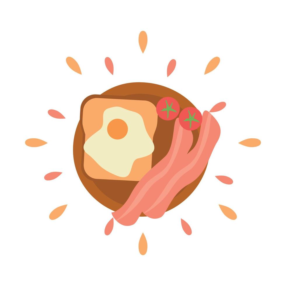 Icono de sándwich de tocino jugoso abstracto aislado sobre fondo blanco - vector