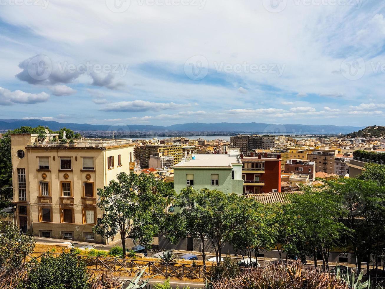 HDR Aerial view of Cagliari photo