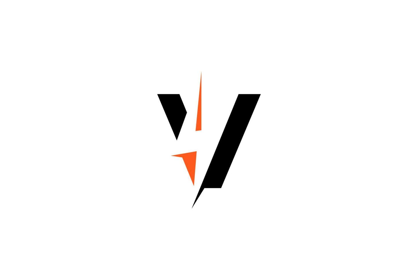Initial Letter V with Light Energy for Voltage Electricity Logo Design Vector
