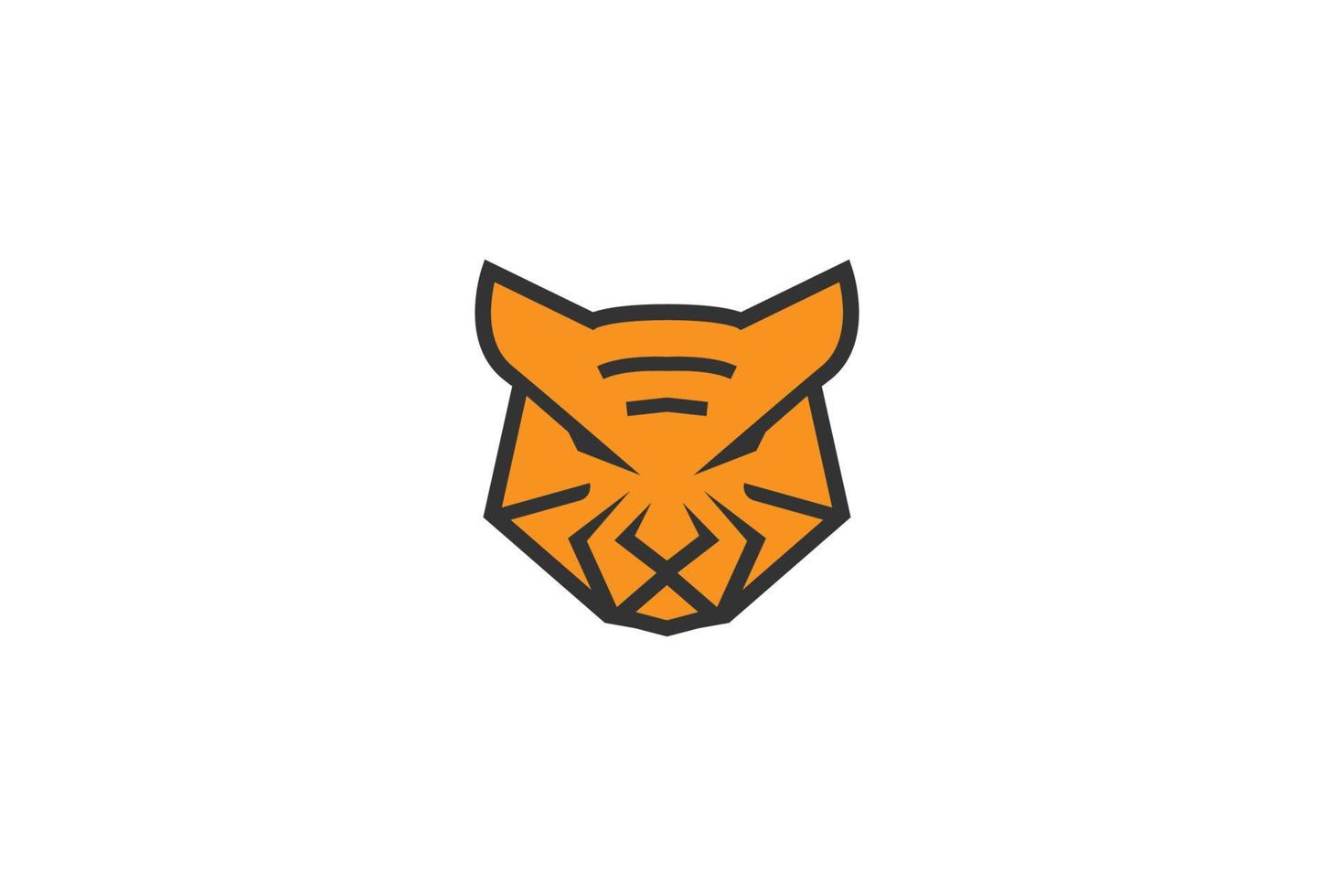 simple minimalista tigre gato guepardo jaguar puma leopardo cabeza cara diseño de logotipo vector