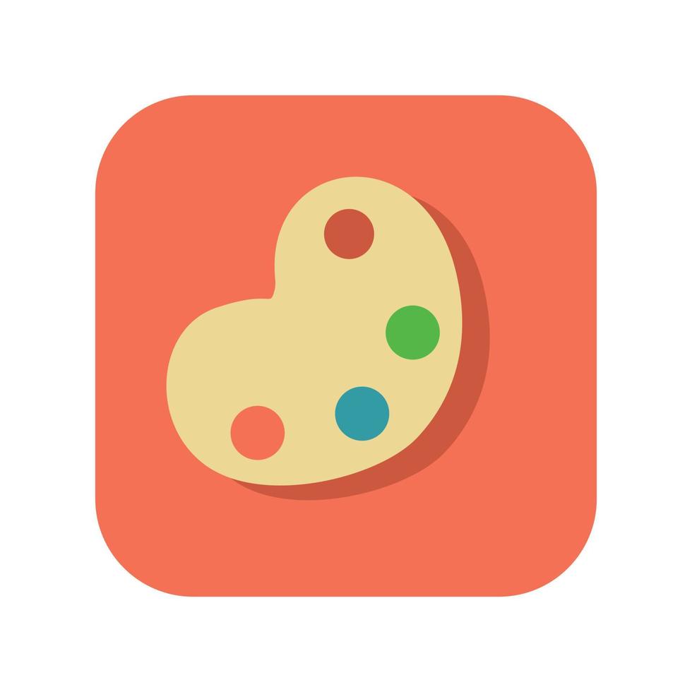 Icono de paleta de botón abstracto sobre fondo blanco - vector