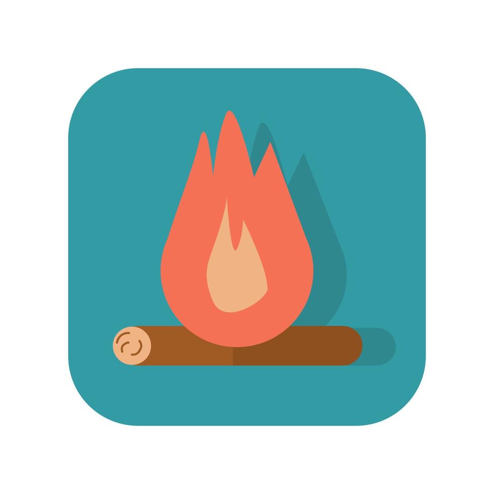Campfire abstract button icon on white background - Vector