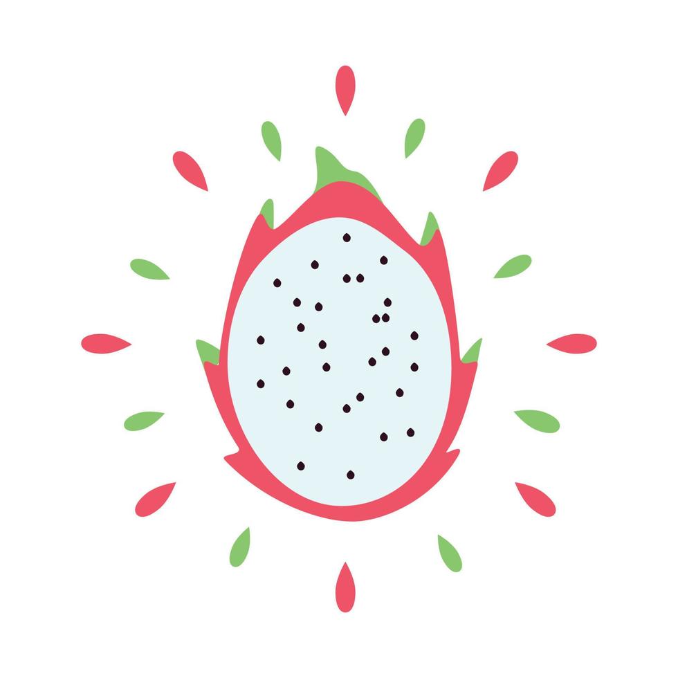 Icono de pitahaya jugosa abstracta con salpicaduras sobre fondo blanco - vector