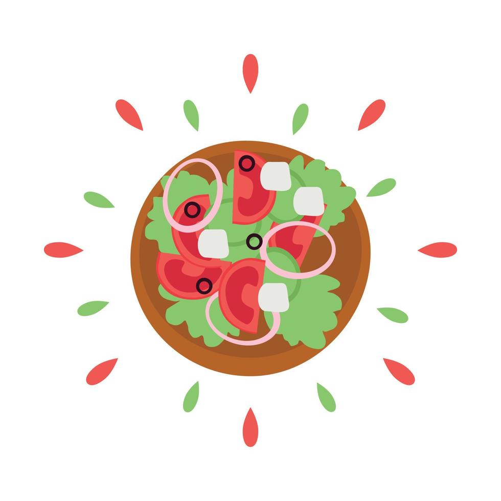 Abstract icon juicy salad with splashes isolated on white background - Vector