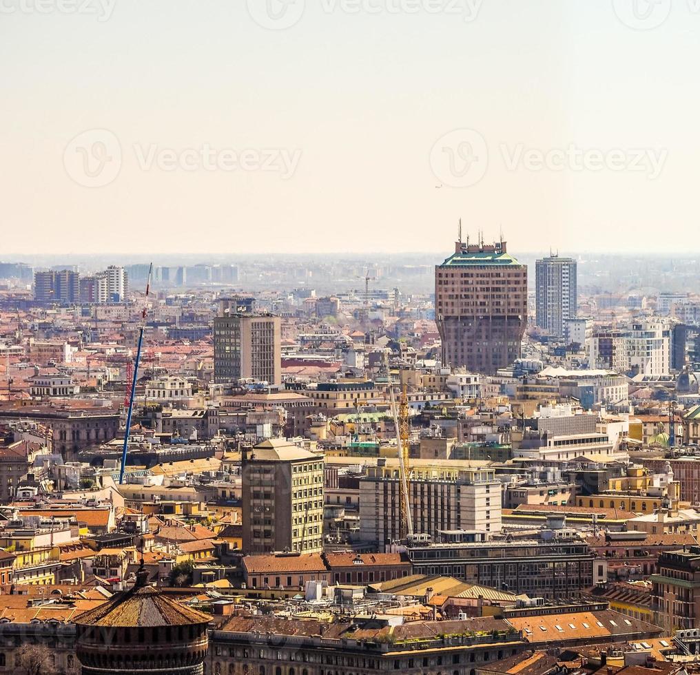 HDR Milan aerial view photo