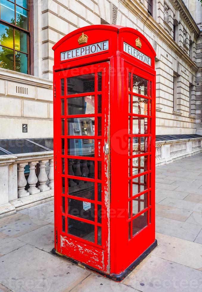 HDR Red phone box in London photo