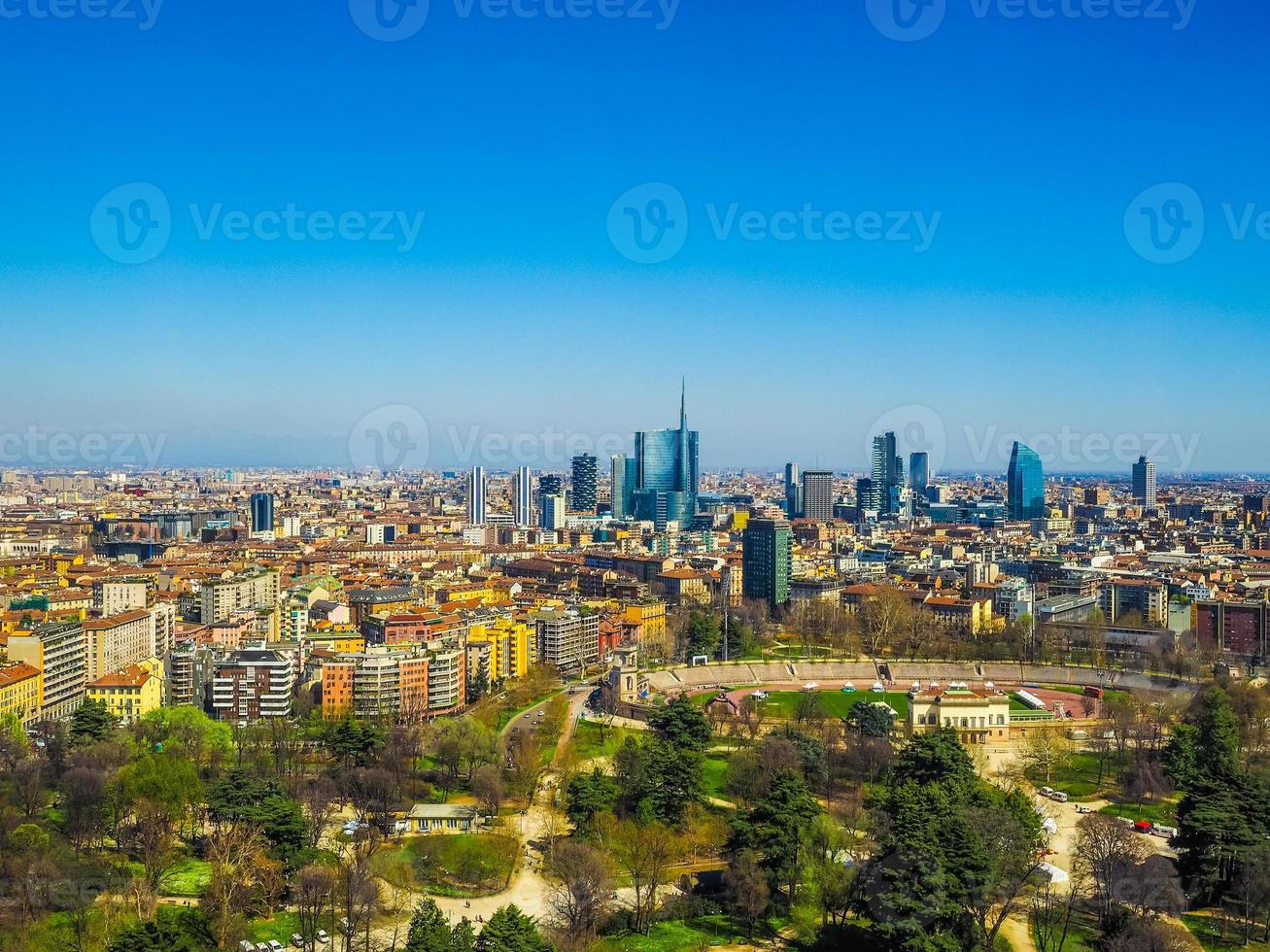 HDR Milan aerial view photo