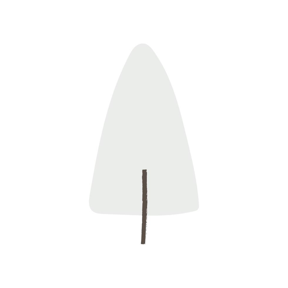 Nordic winter tree, minimalist flat vector illustration isolated on white background. Hygge style plant, concept of forest and nature.