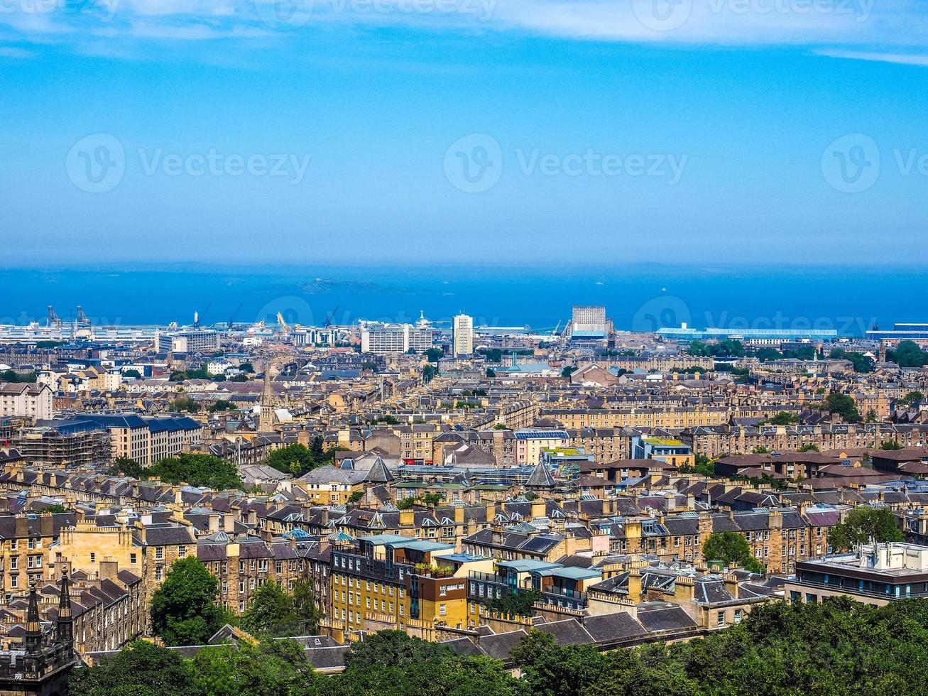 HDR Aerial view of Edinburgh from Calton Hill photo