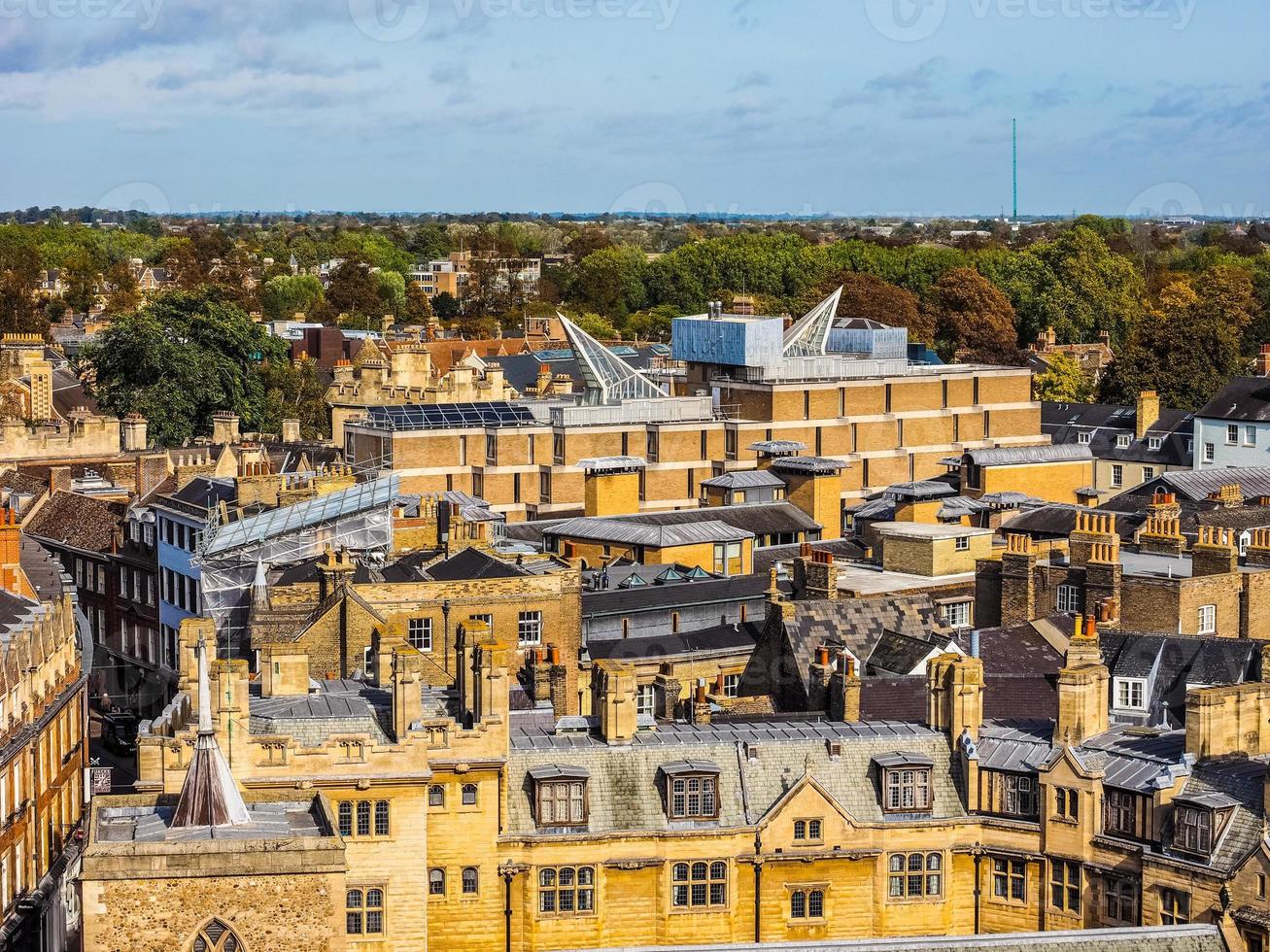 HDR Aerial view of Cambridge photo