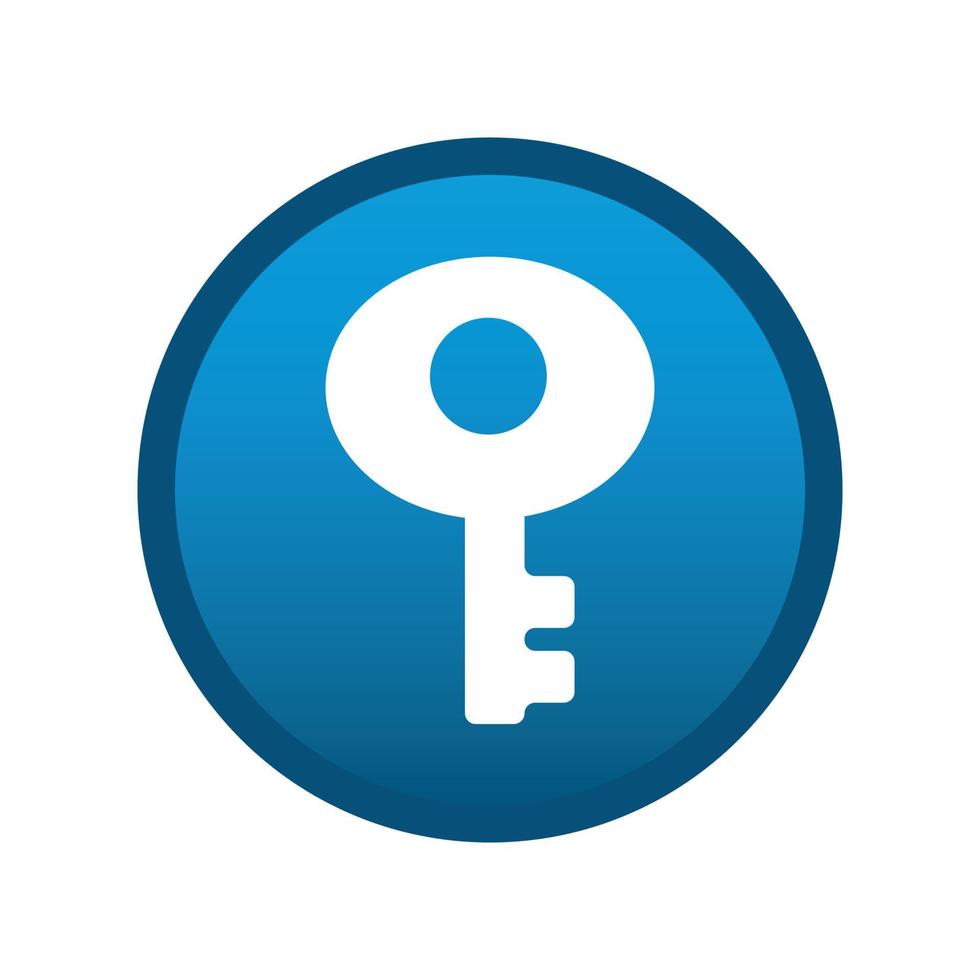 Round media key icon on white background - Vector