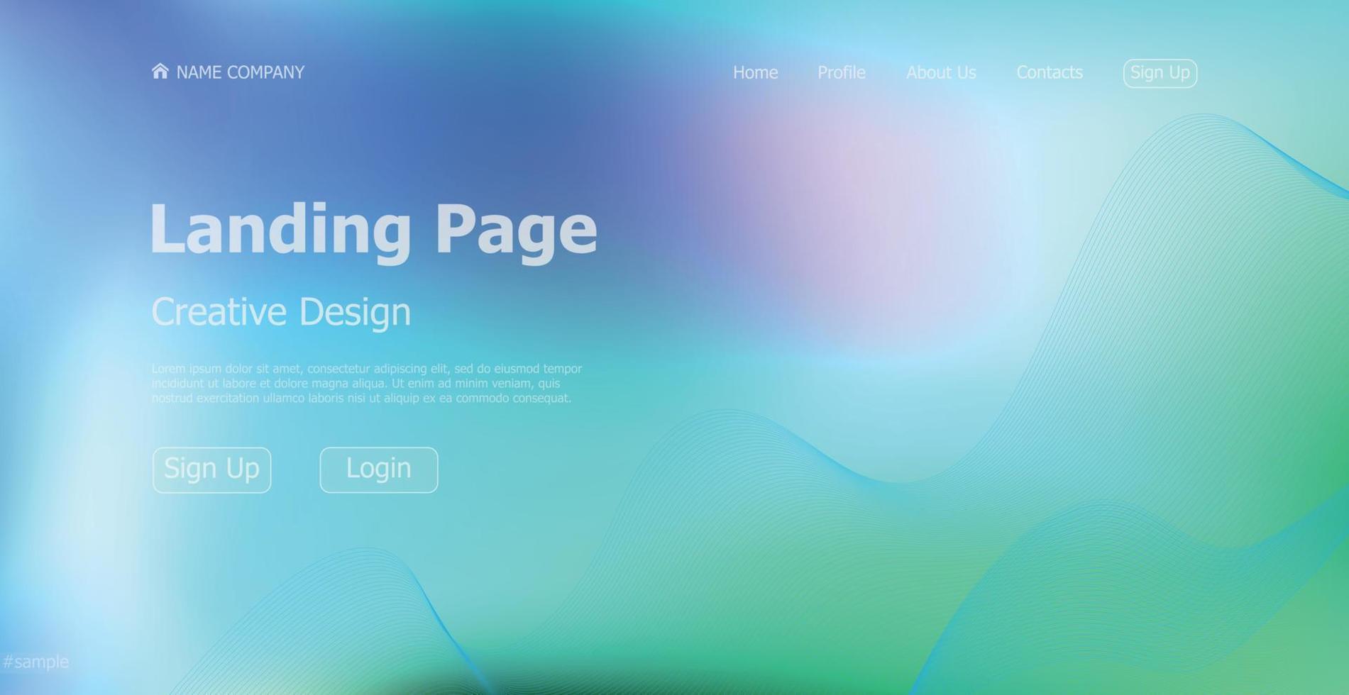 Gradient light web template landing page digital website landing page design concept - Vector