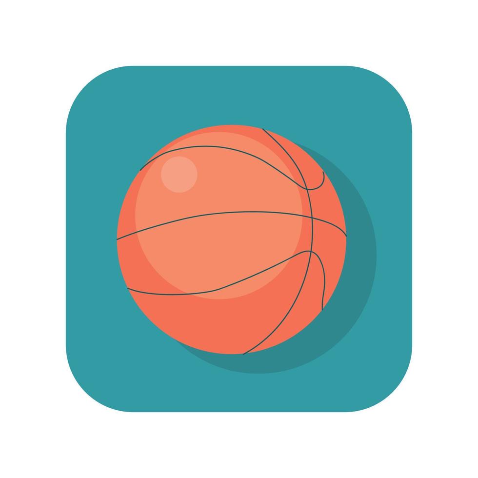 Abstract button icon basketball ball on white background - Vector