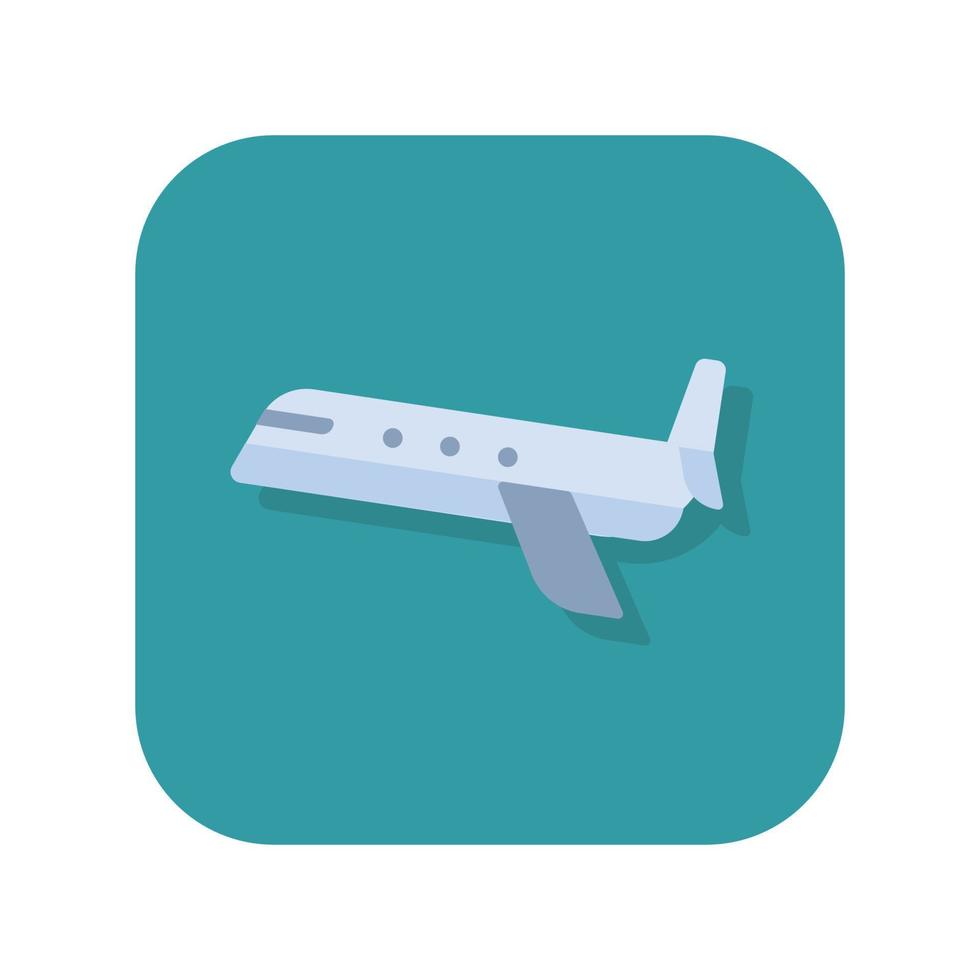 Airplane abstract button icon on white background - Vector
