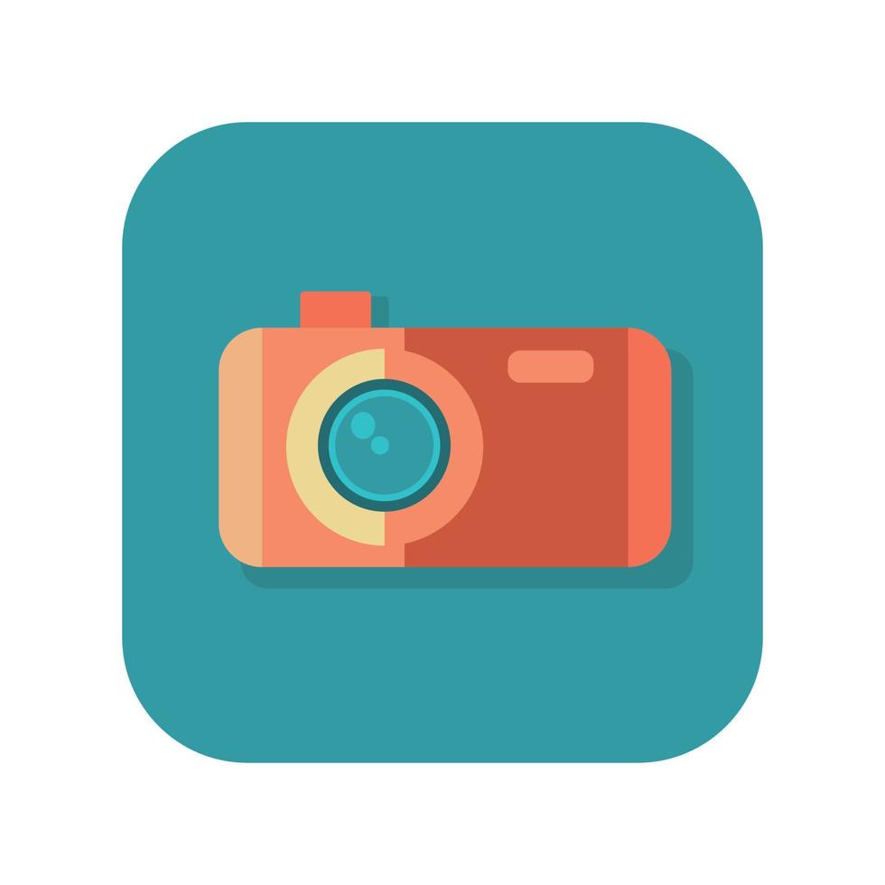 Abstract button camera icon on white background - Vector