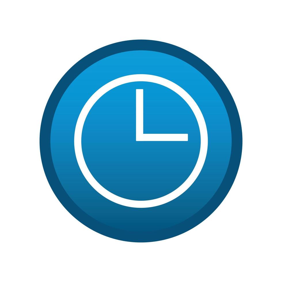 Clock round media icon on white background - Vector