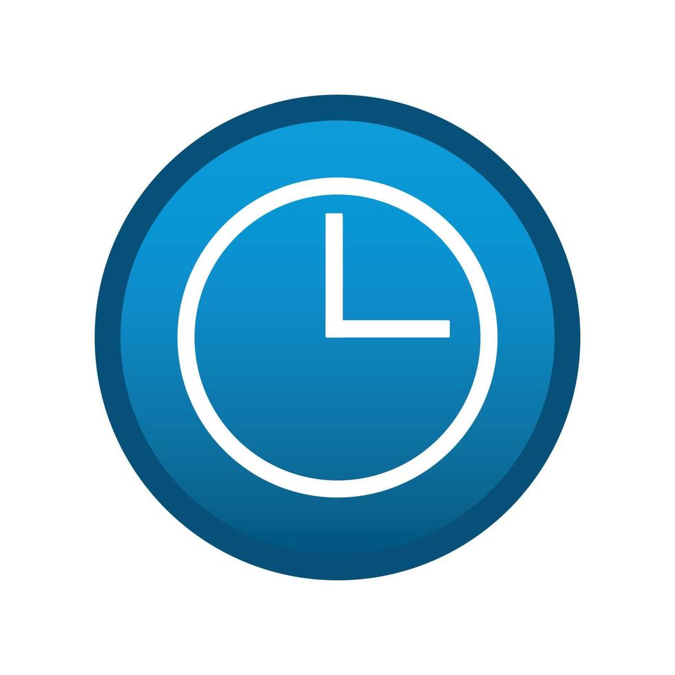 Clock round media icon on white background - Vector