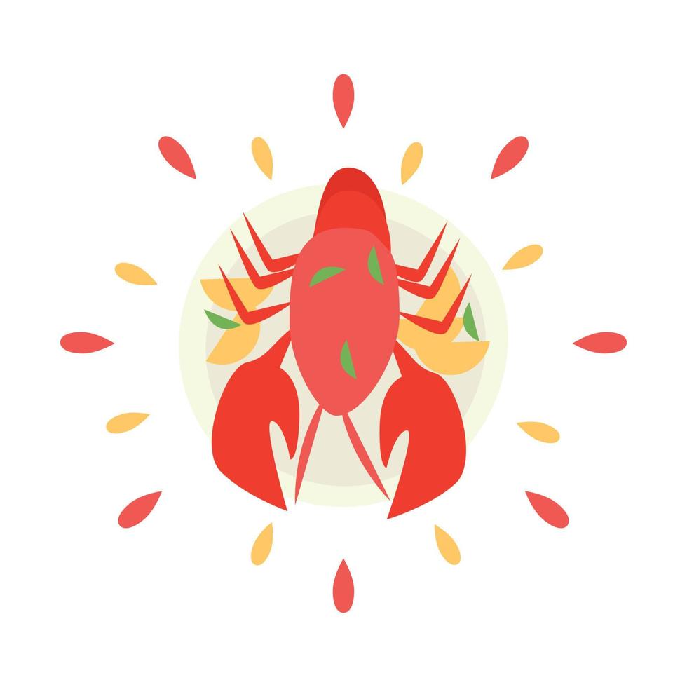 Abstract juicy crab icon with splashes on white background - Vector