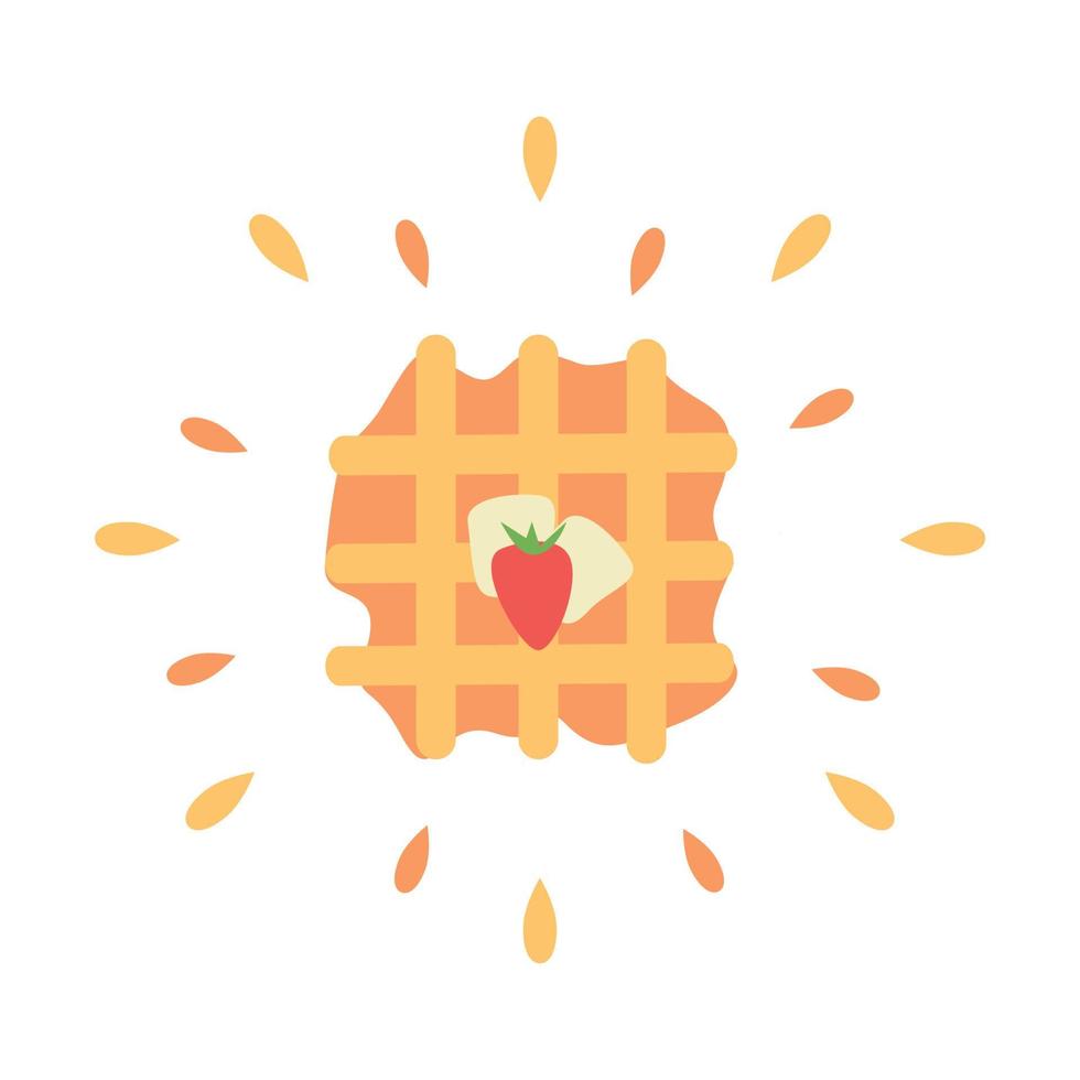 Abstract juicy viennese waffle icon isolated on white background - Vector