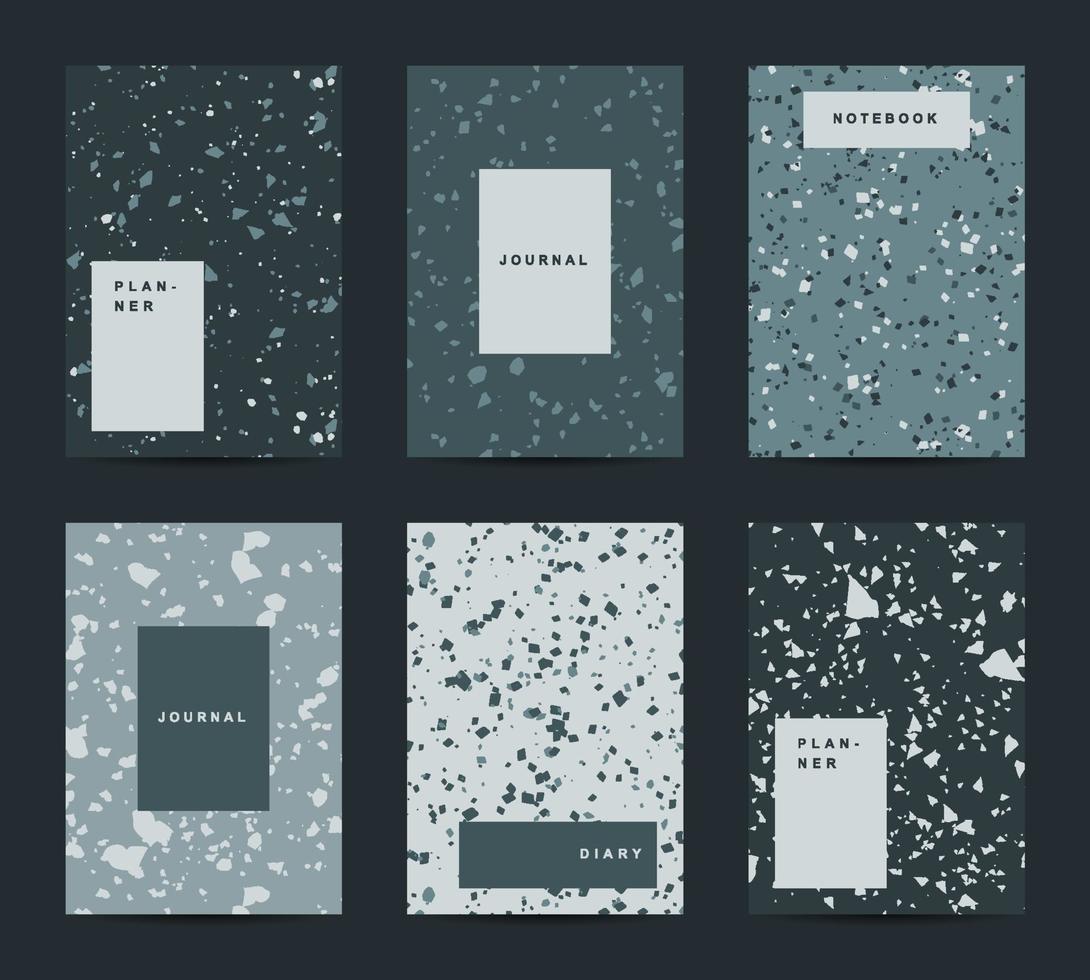 Terrazzo abstract cover page templates vector