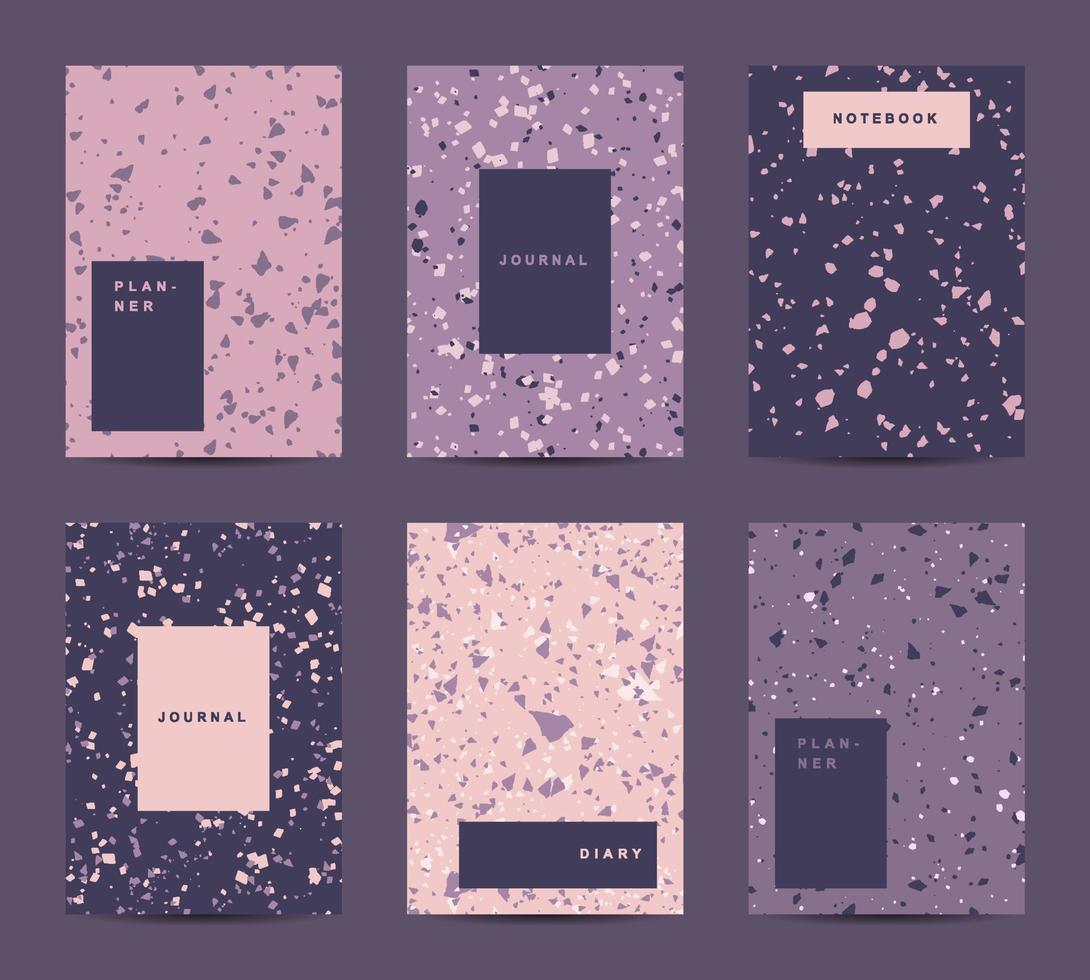 Terrazzo abstract cover page templates vector