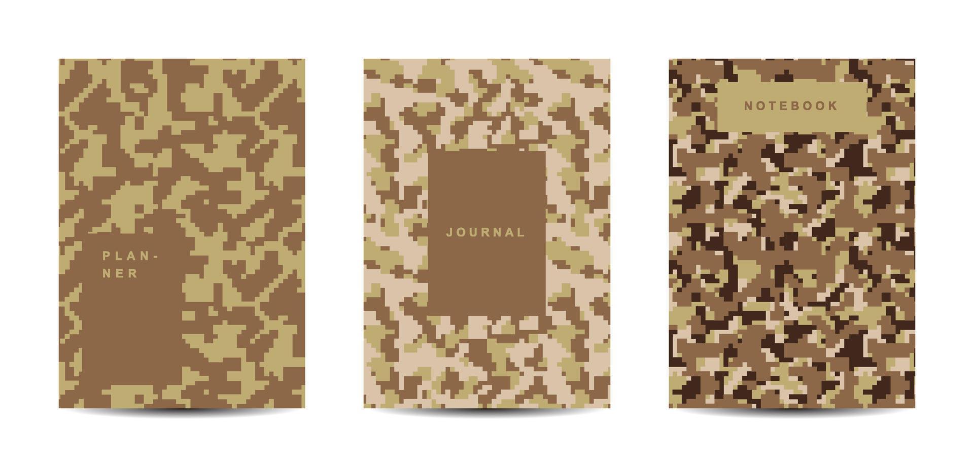 Military and army camouflage abstract cover notebook vector