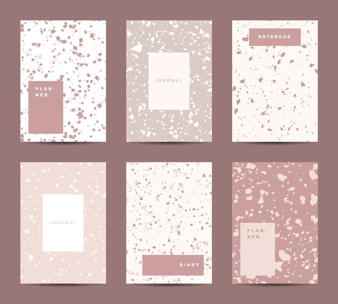 Terrazzo abstract cover page templates vector