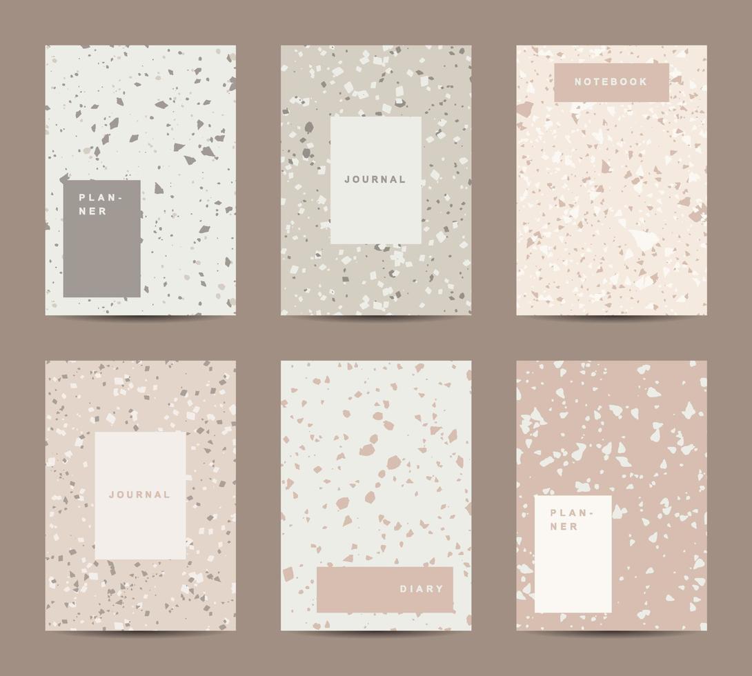 Terrazzo abstract cover page templates vector