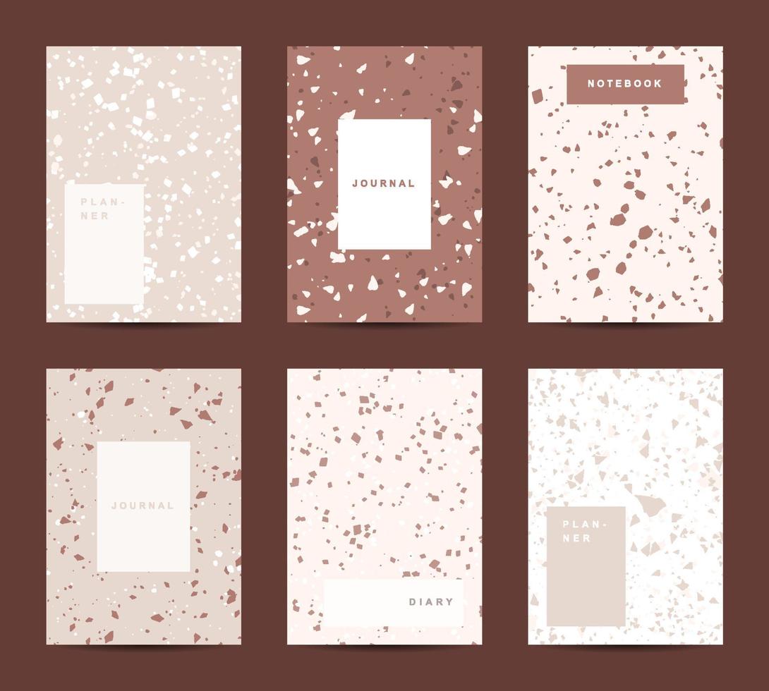 Terrazzo abstract cover page templates vector