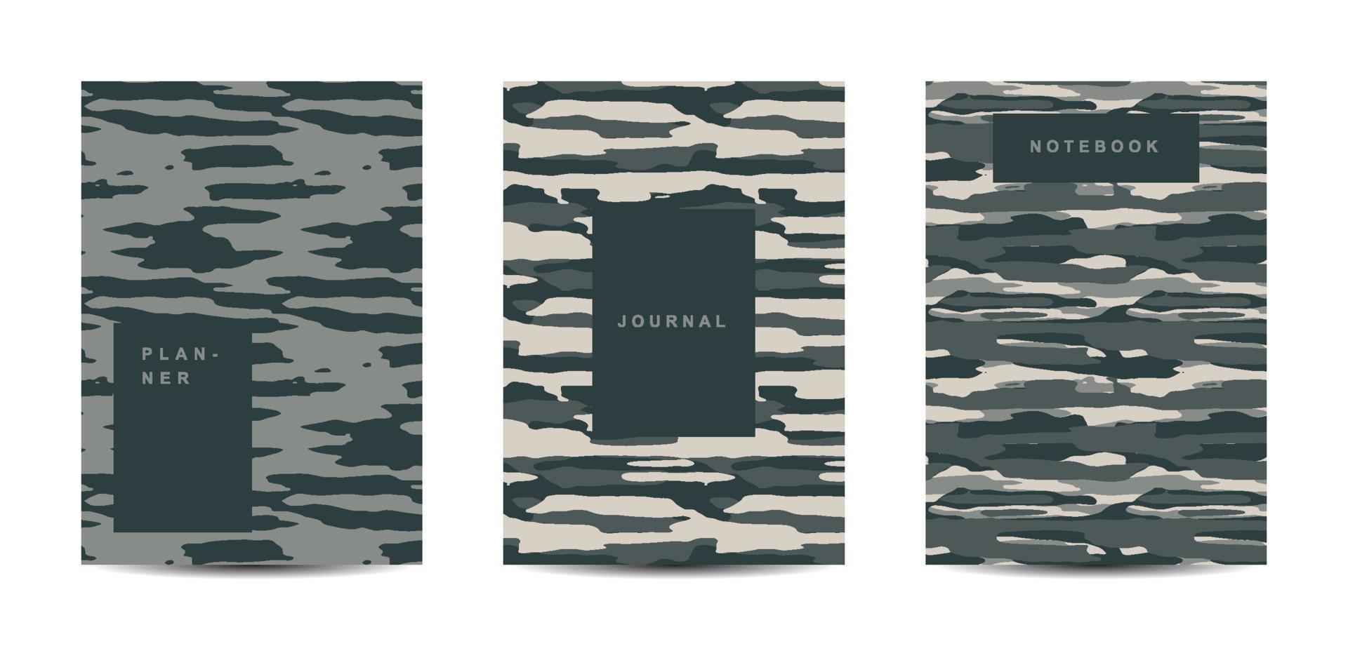 Military and army camouflage abstract cover notebook vector