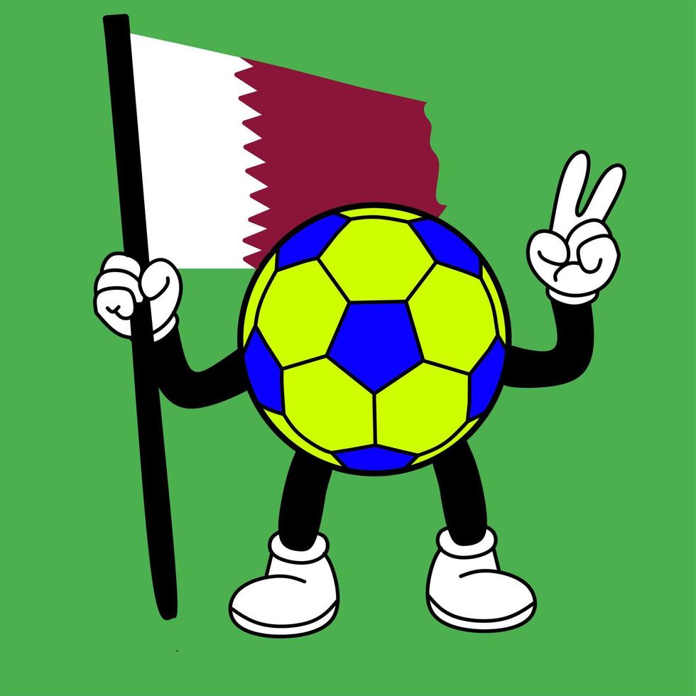 illustration of a cute ball character in yellow and blue holding a country's flag vector