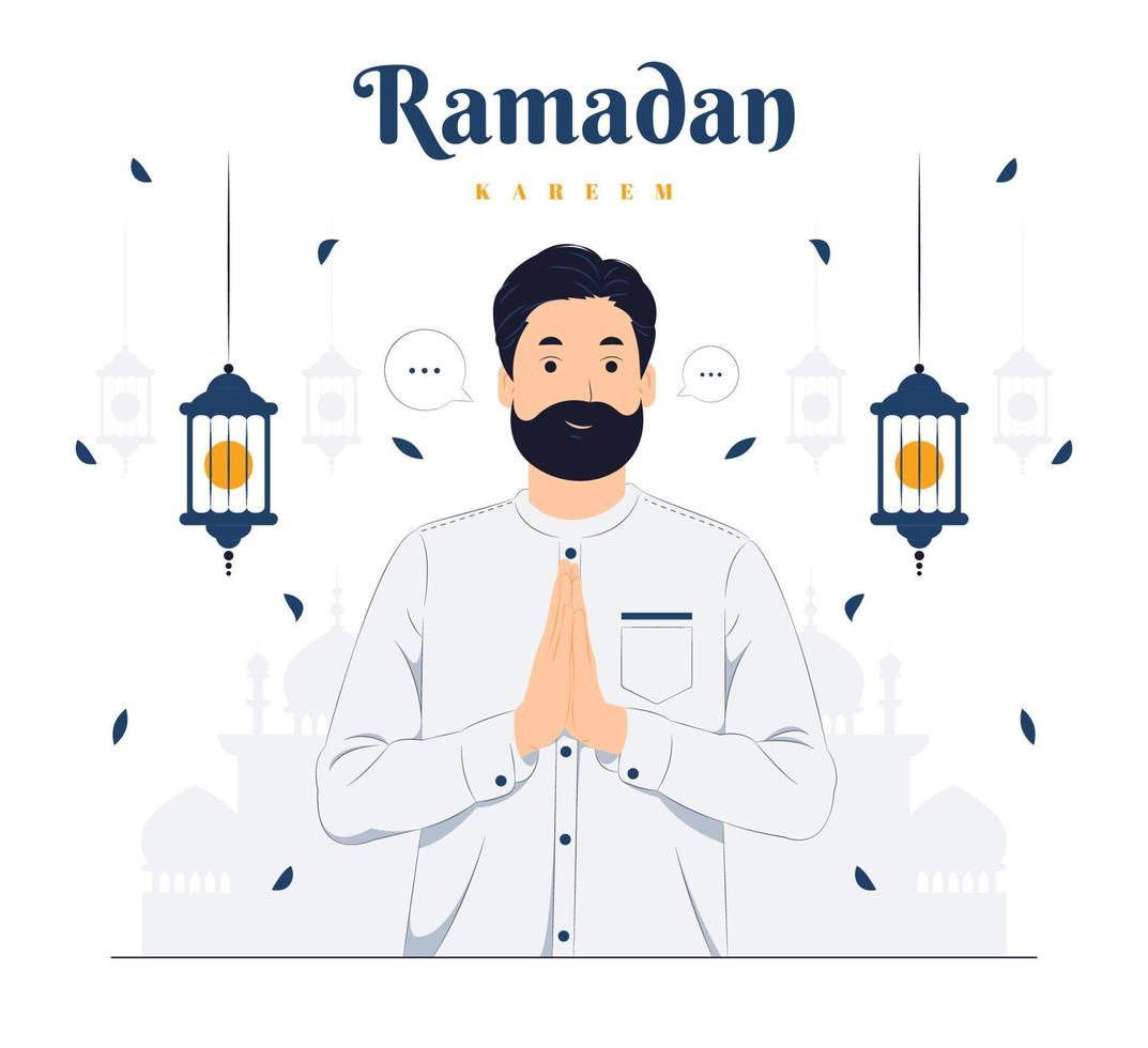 Man on Ramadan Kareem concept illustration vector