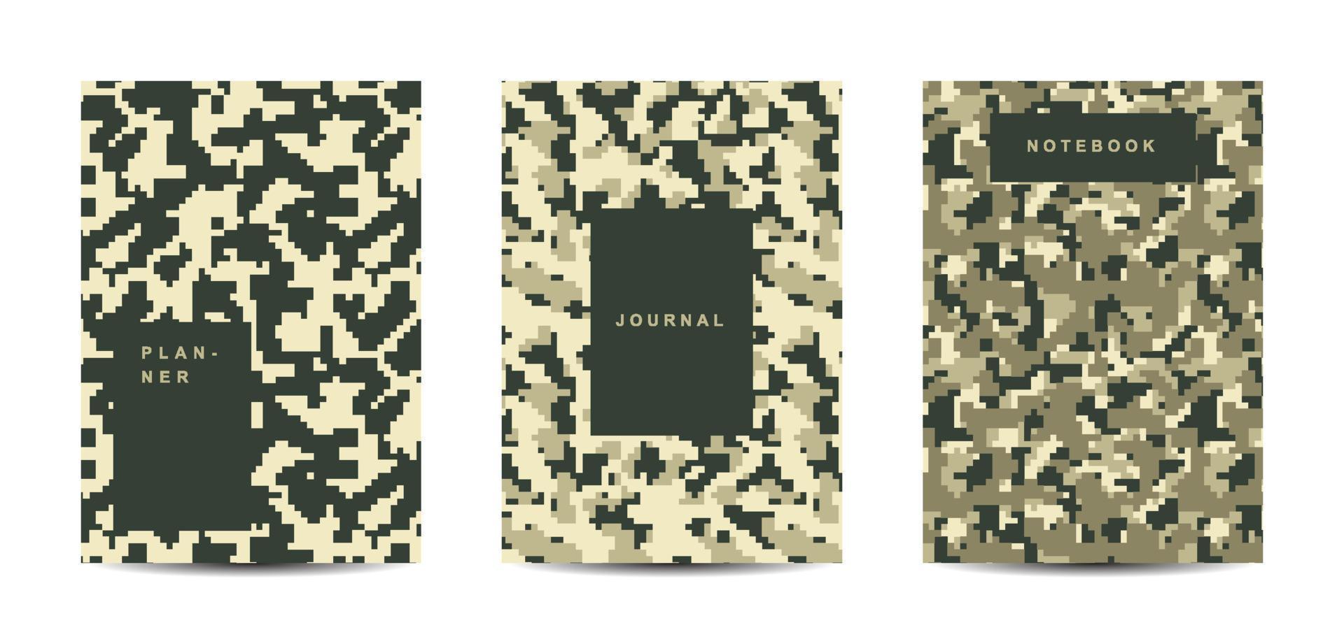 Military and army camouflage abstract cover notebook vector