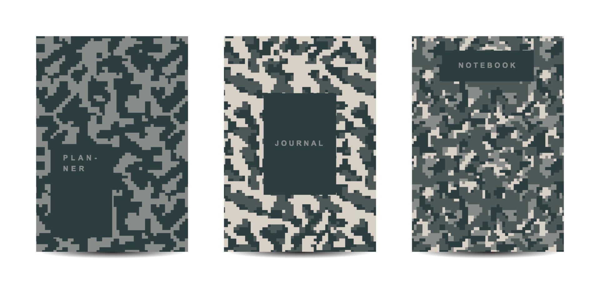 Military and army camouflage abstract cover notebook vector