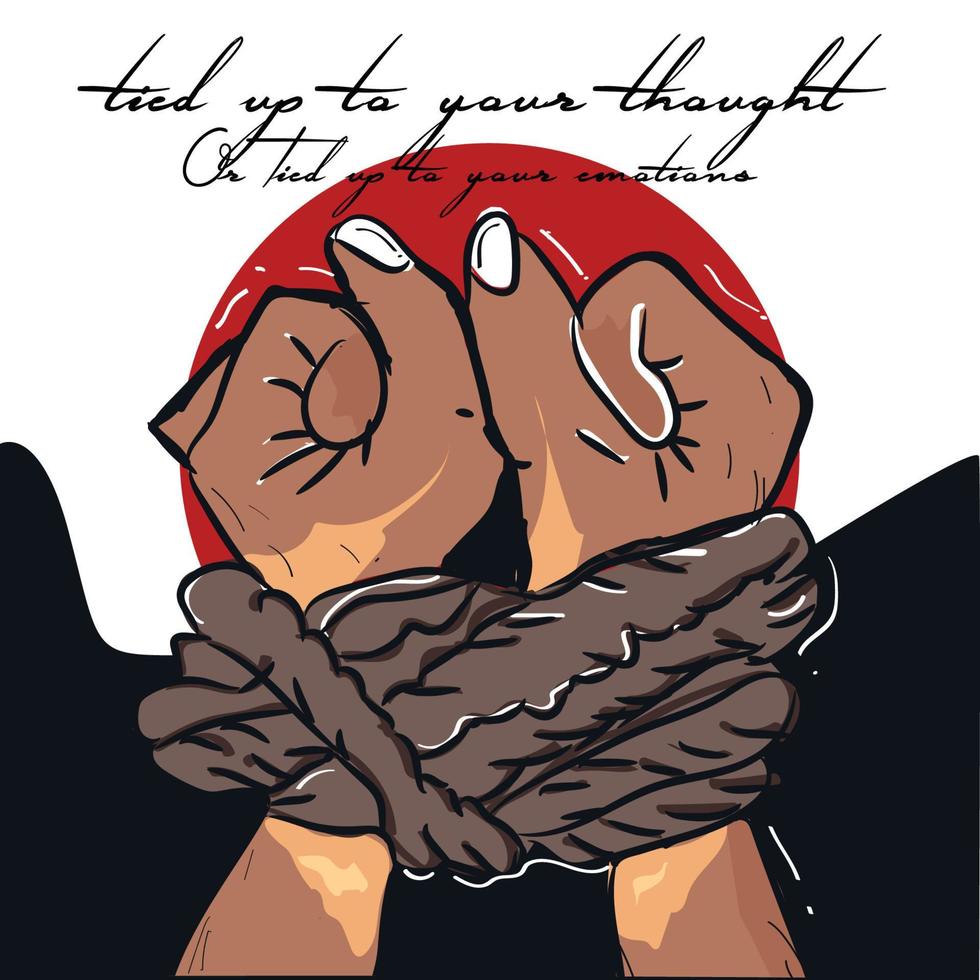 tied hand vector art