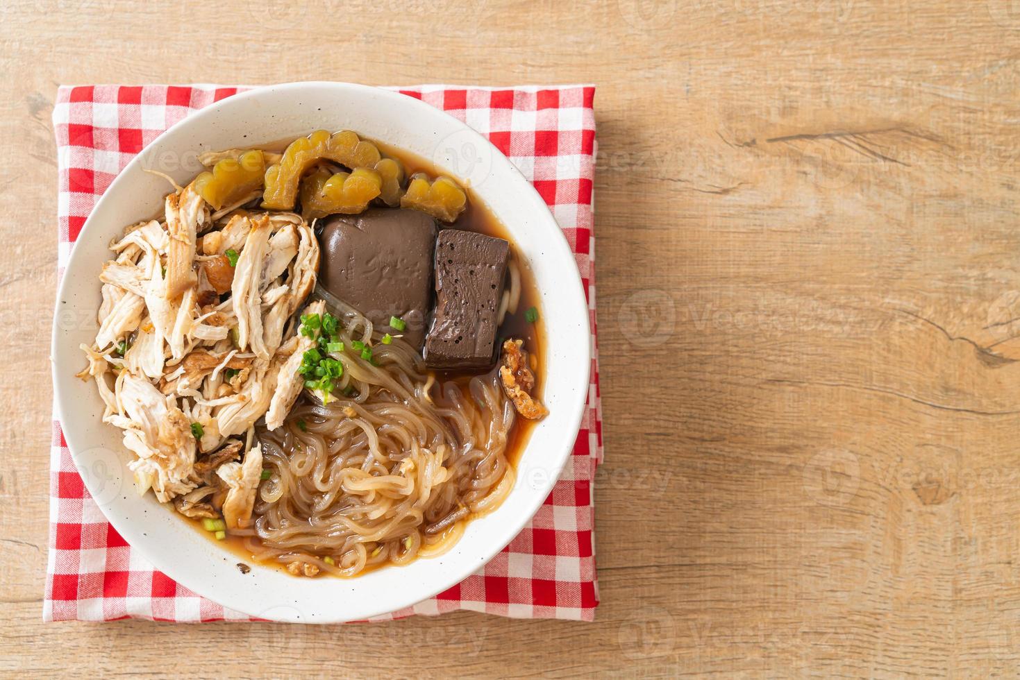 Stewed Chicken Noodle Soup Bowl photo