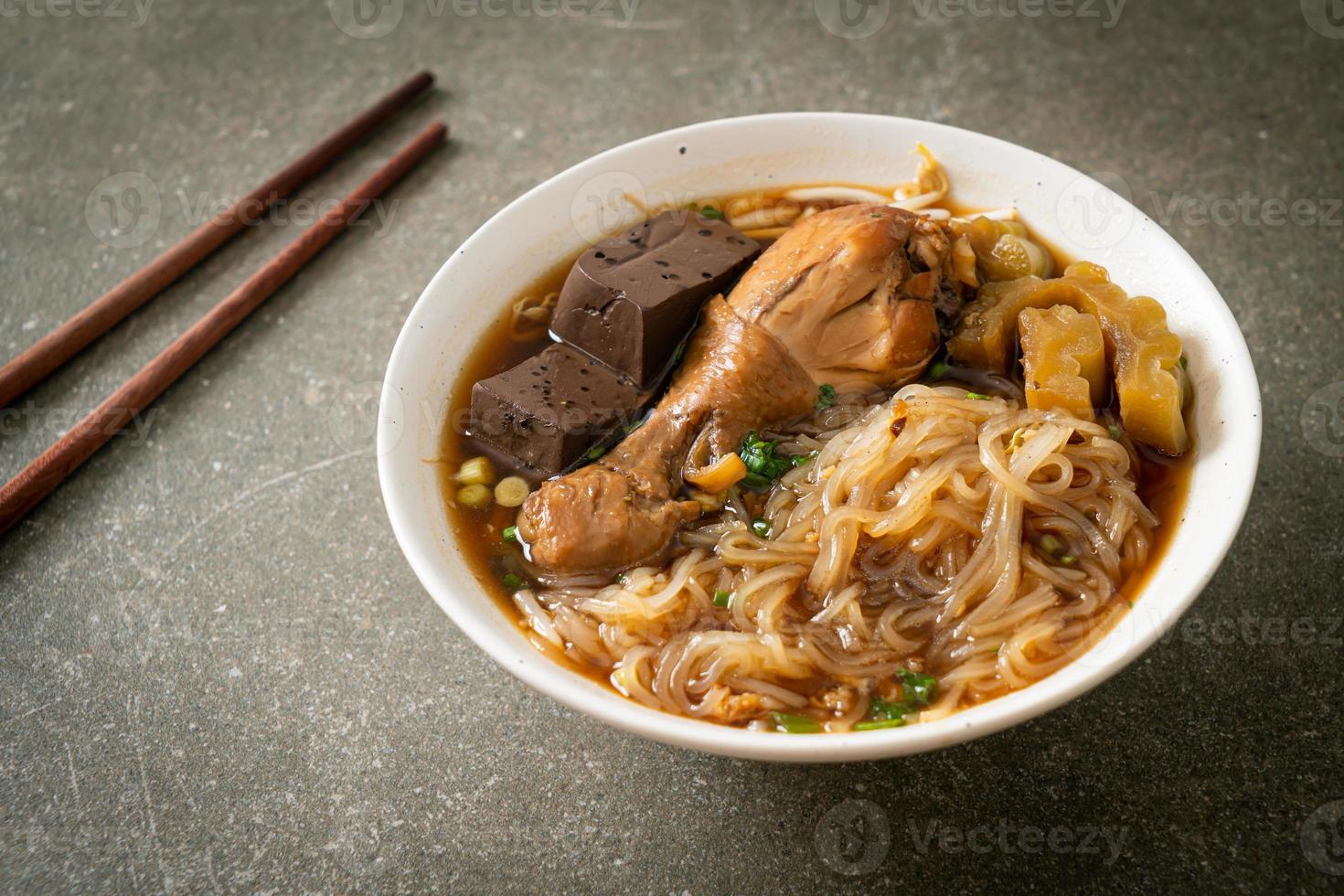 Stewed Chicken Noodle Soup Bowl photo