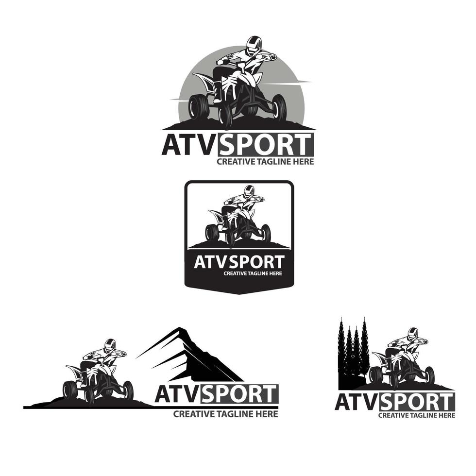 atv sport logo set vector