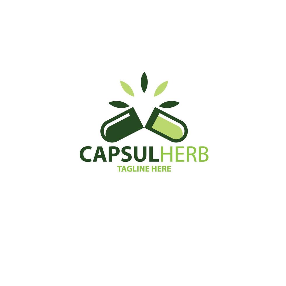 logotipo de la cápsula a base de hierbas vector