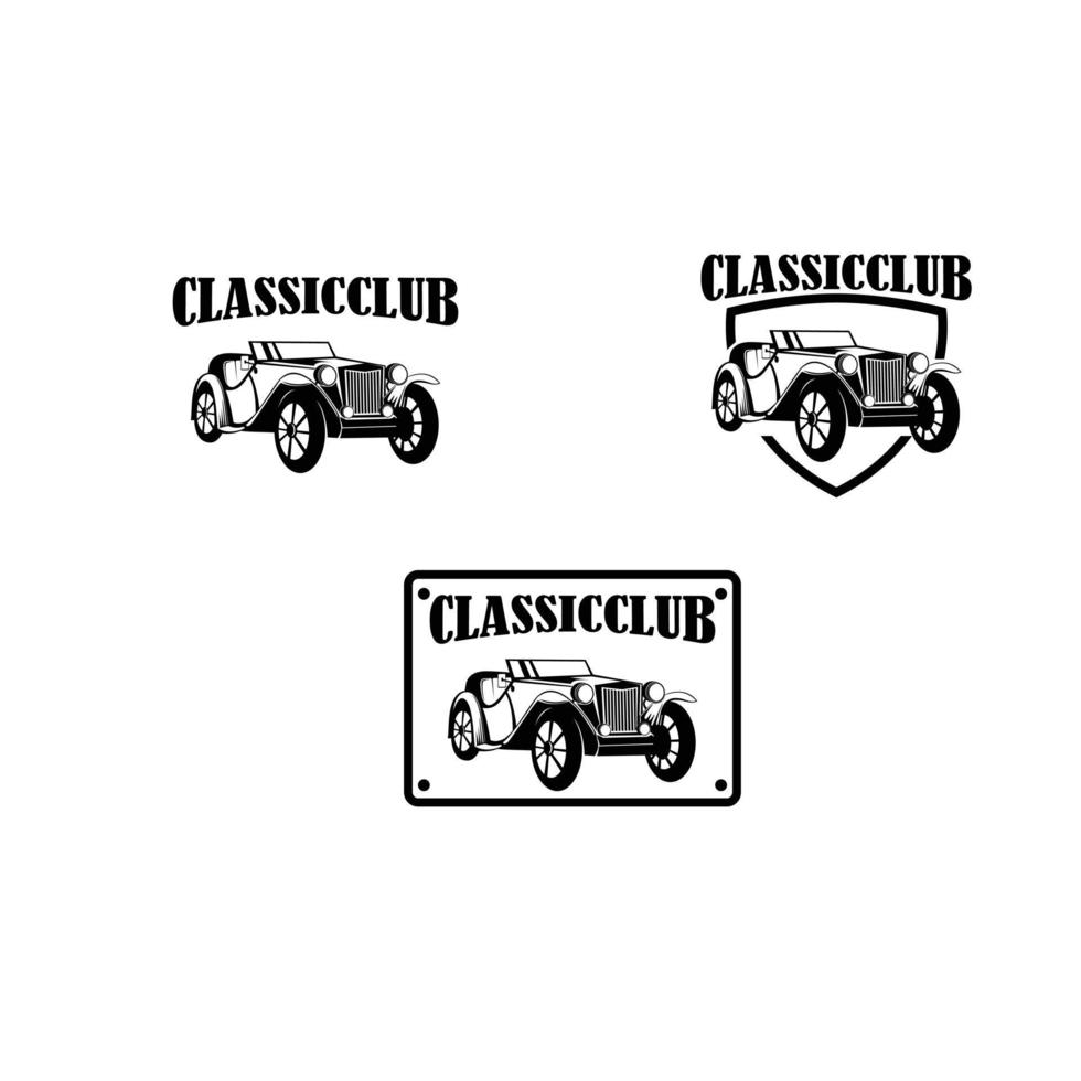 conjunto de logotipos de coches clásicos vector