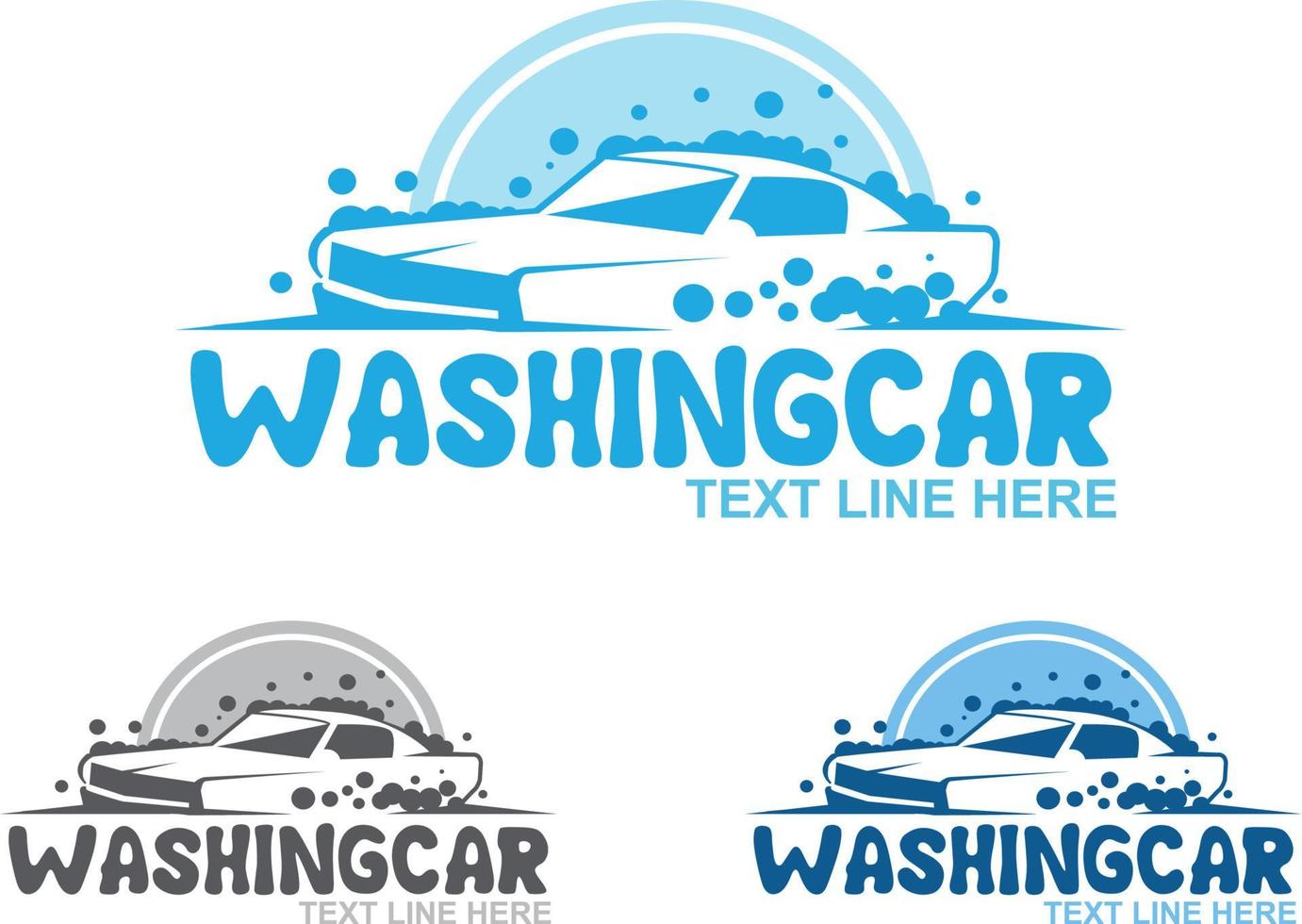 wash car vector logo set