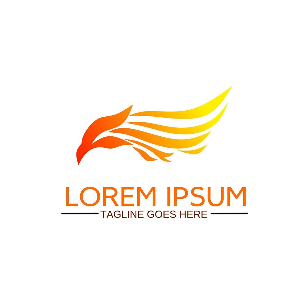 Template logo abstract shape head Phoenix vector