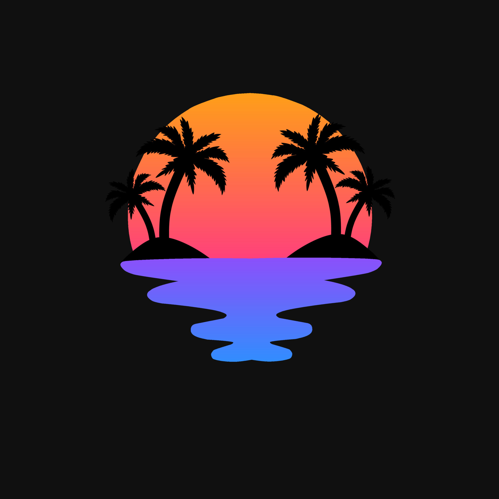 Template logo silhouette Palm tree with sunset in the island 7060214 Vector  Art at Vecteezy