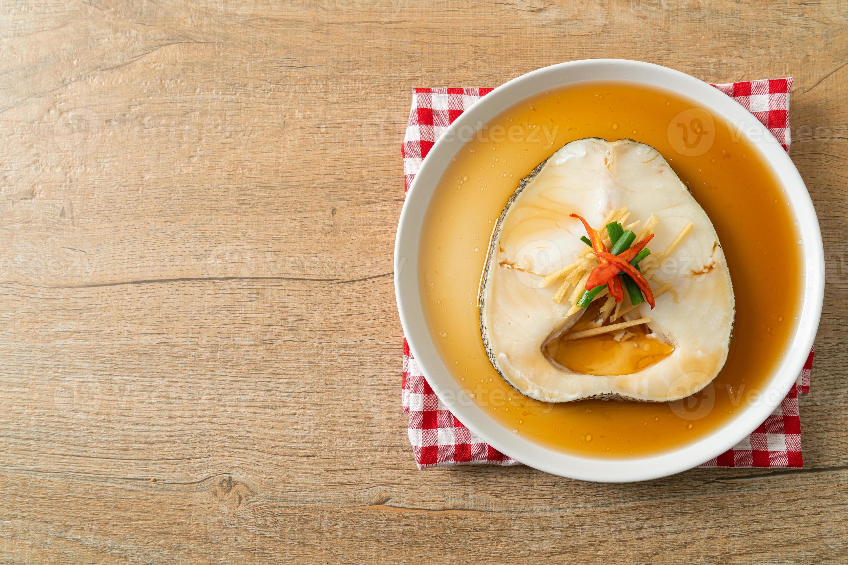 Steamed Cod Fish with Soy Sauce 7060217 Stock Photo at Vecteezy