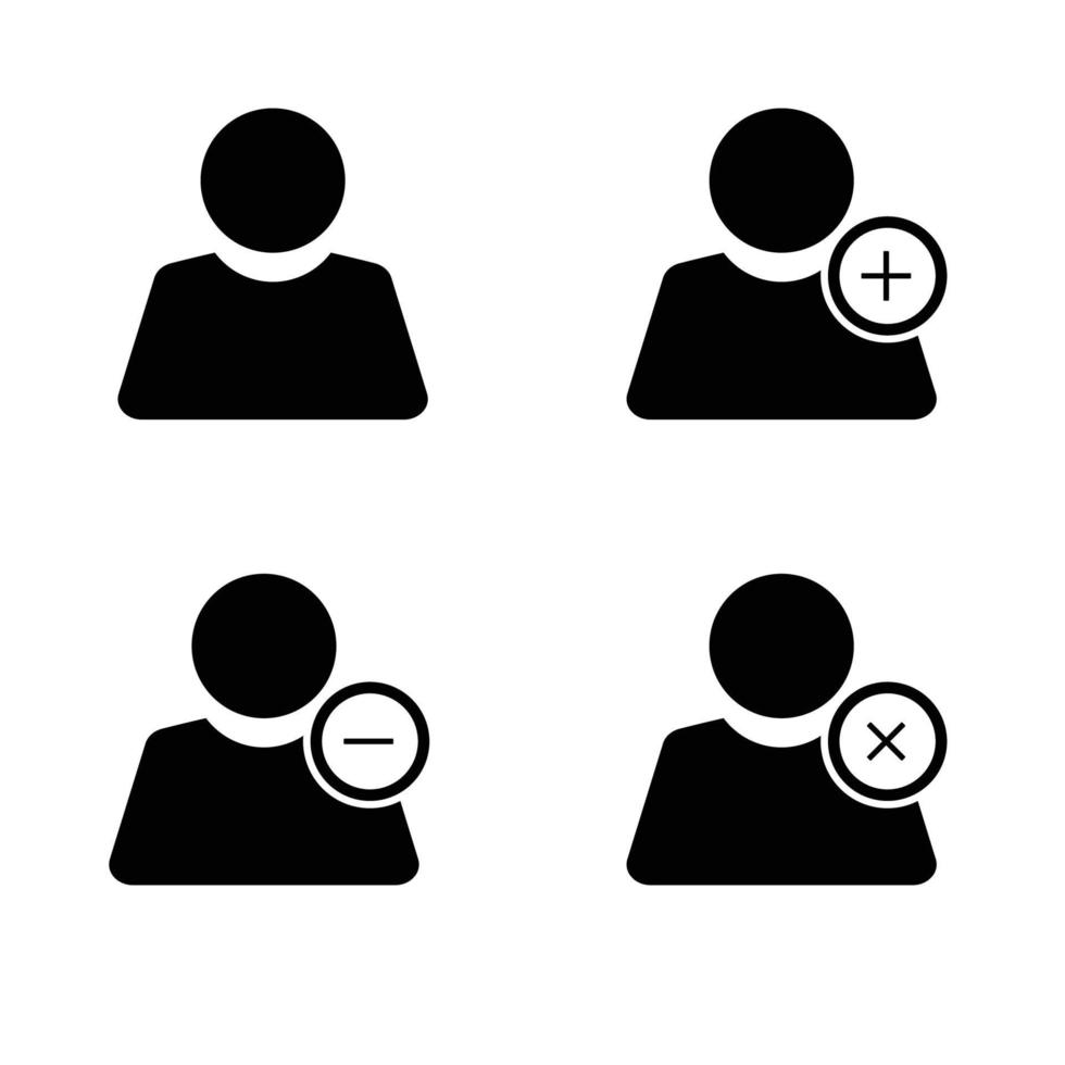 People icon add, subtract and block for mobile or pc vector