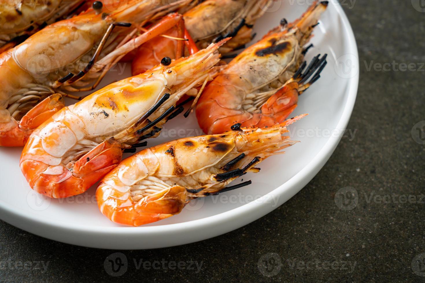 grilled river prawns or shrimps photo