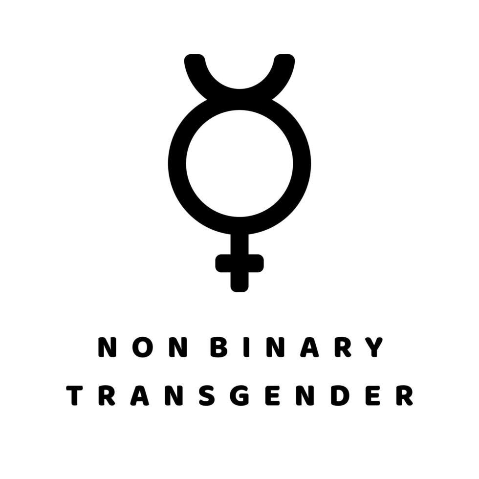 icono de glifo vectorial relacionado con símbolo de género transgénero no binario. aislado sobre fondo blanco. ilustración vectorial vector