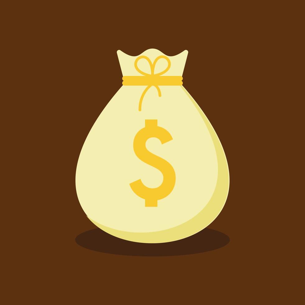 Money. Dollars banknotes. Cash money. Flat style Vector illustration. Money saving and money bag cartoon icon design