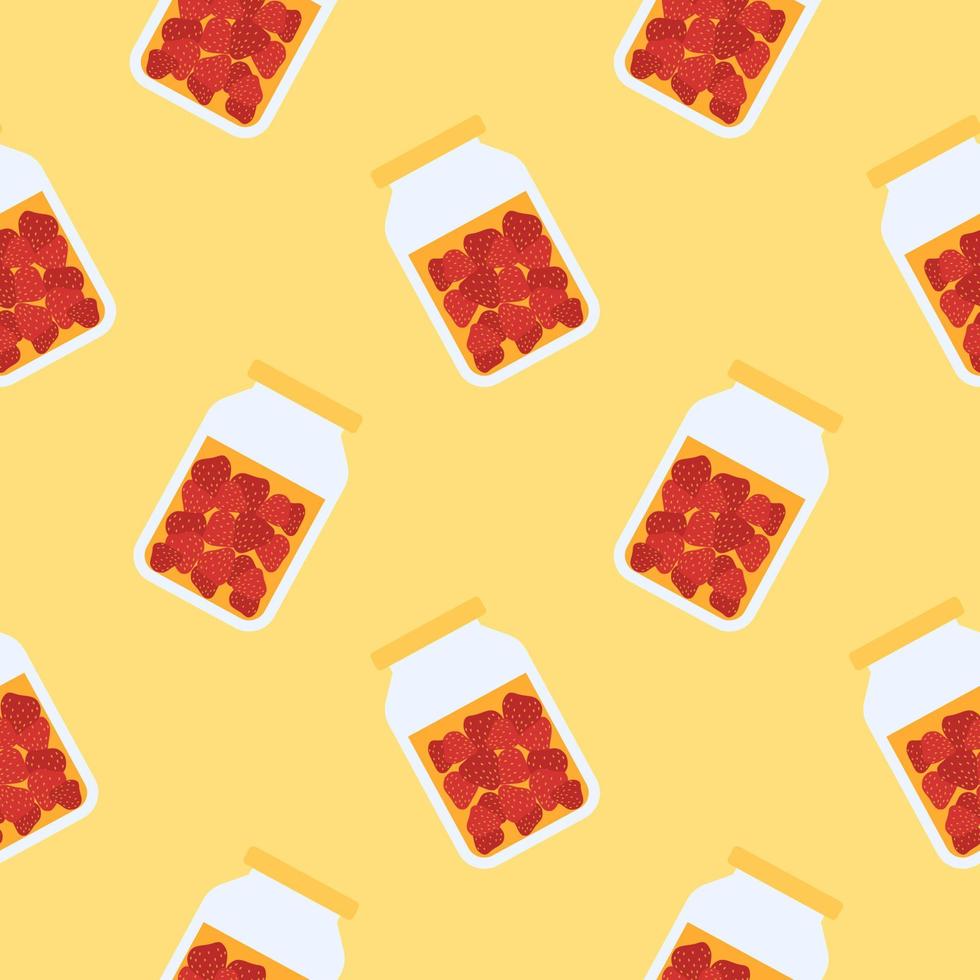 canned strawberry seamless pattern vector illustration