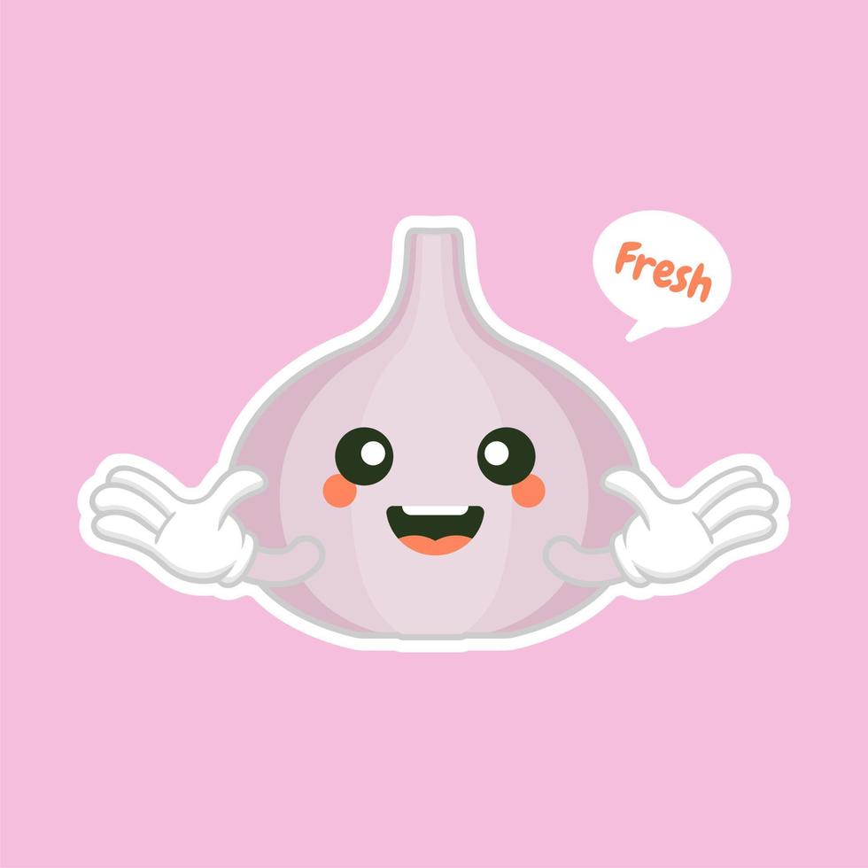 cute and kawaii Onion. funny vegetable vector character set isolated on color background